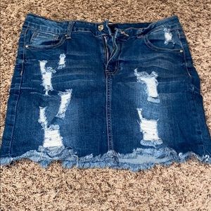 Blue jean mini skirt
